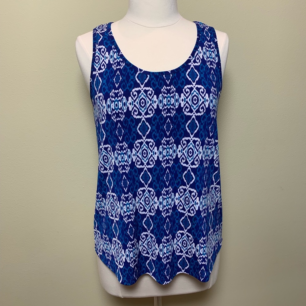 Pixley blue geometric sleeveless top